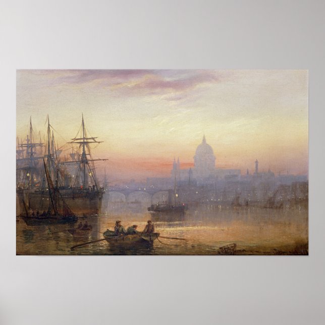 The Pool of London at Sundown, 1876 Poster (Vorne)
