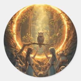 The Portal Between Trees Runder Aufkleber