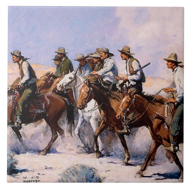 "The Posse" Western Art von WHD Koerner Fliese (Vorderseite)