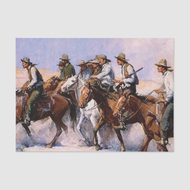"The Posse" Western Art von WHD Koerner Seidenpapier (Vorderseite)