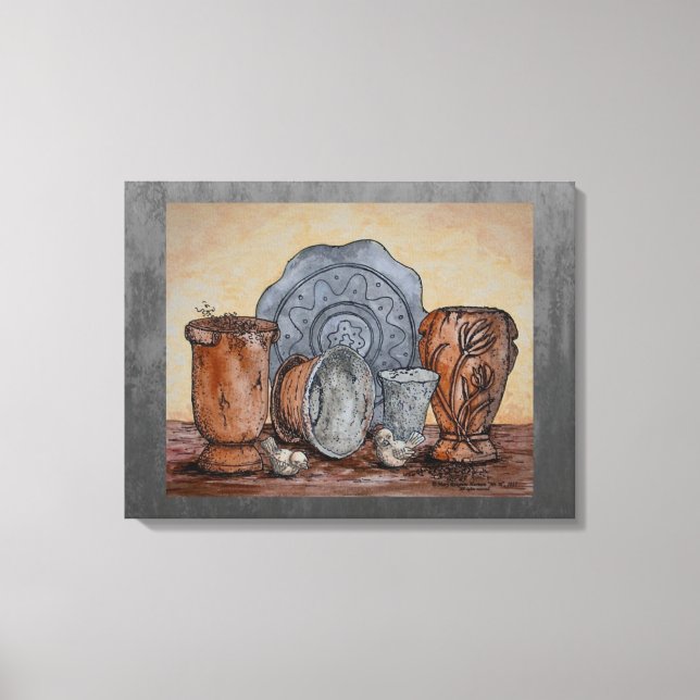 "The Potter's Pots" Schöne Kunst Stillleben Leinwanddruck (Vorderseite)