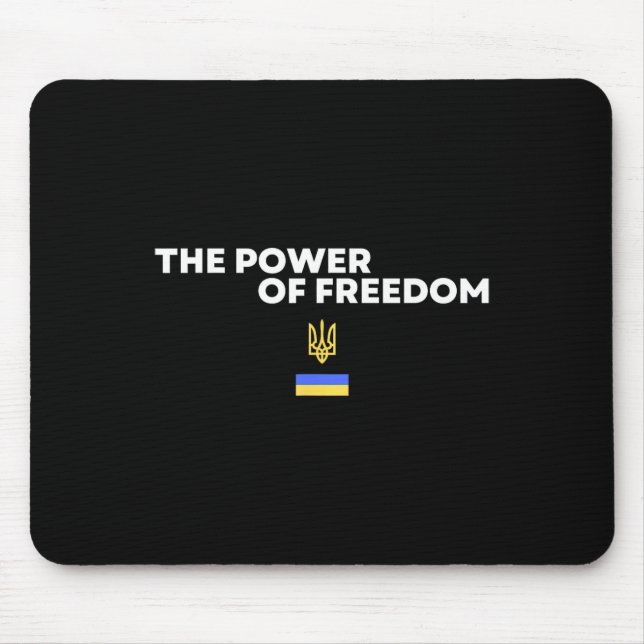 The Power Of Freedom Trident Ukrainian Flag Symbol Mousepad (Vorne)