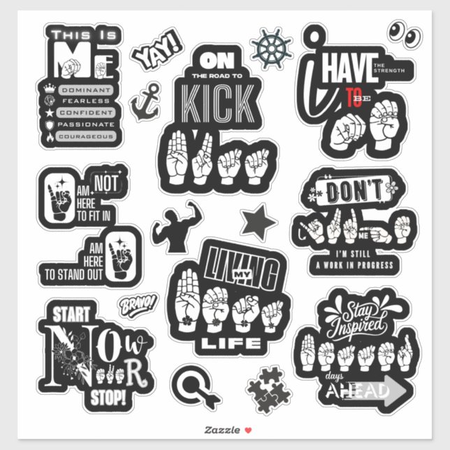 THE POWER OF ME — ASL-Inspired Sticker Manifesto (Blatt)