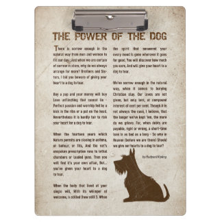 The Power of the Dog Poem - Rudyard Kipling Klemmbrett