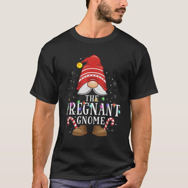The Pregnant Gnome Family Christmas Pajama Party  T-Shirt (Vorderseite)