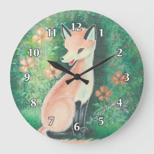 The Pretty Little Fox Große Wanduhr