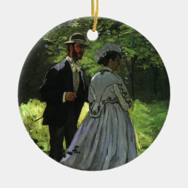 The Promenaders (Die Stwalzen) von Claude Monet Keramik Ornament (Vorne)