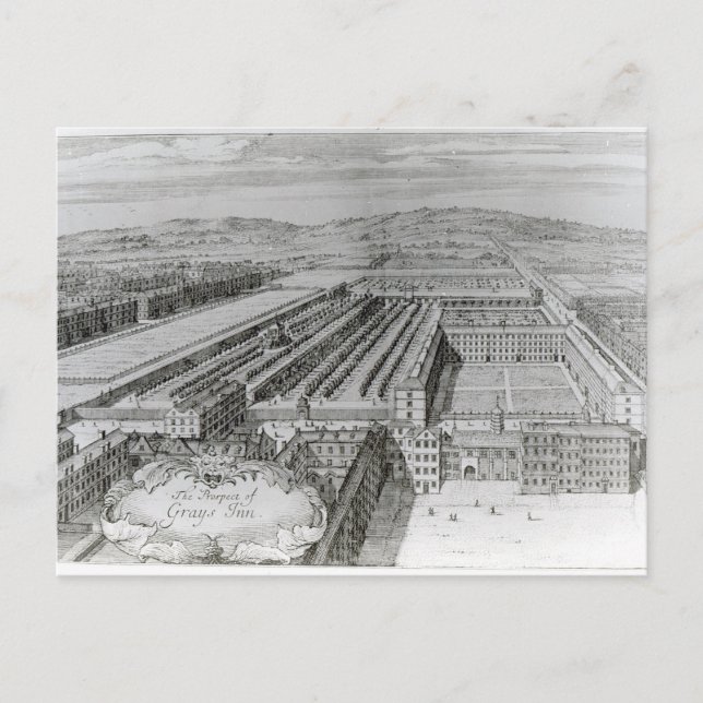 The Prospect of Grays Inn, 1720 Postkarte (Vorderseite)