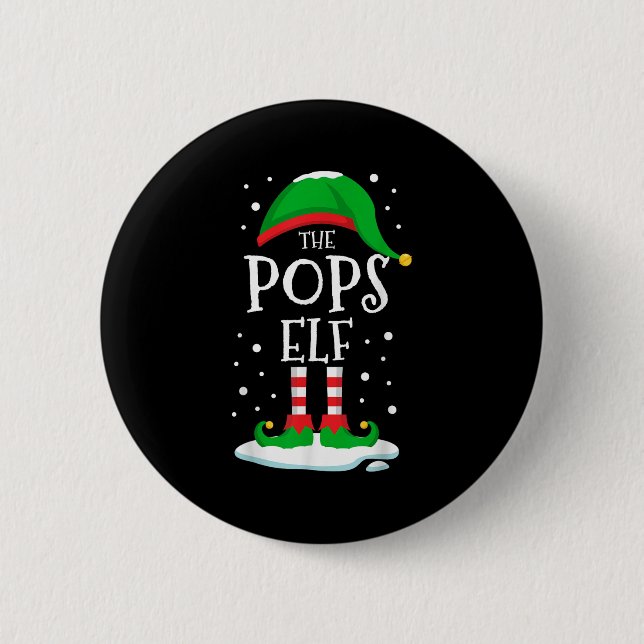 The Ps Elf Christmas Family Matching Xmas Grandpa  Button (Vorderseite)