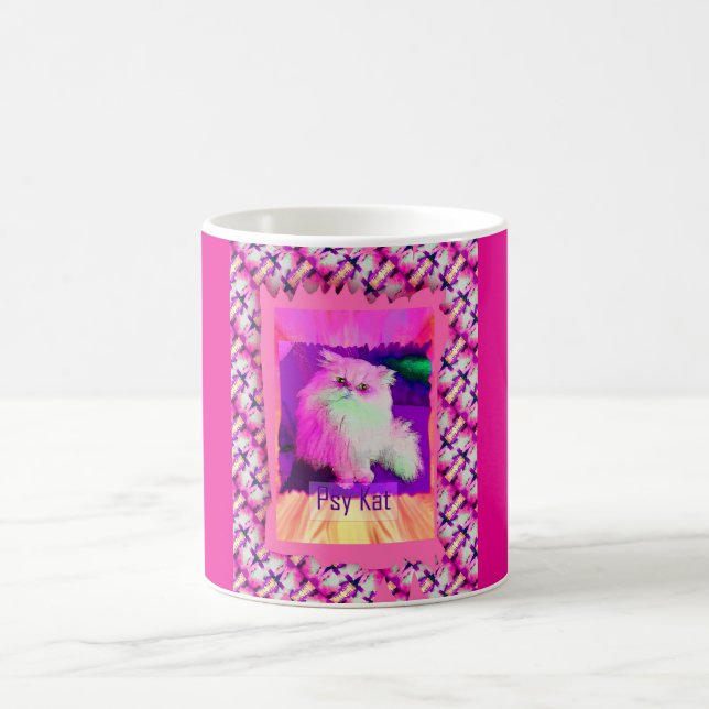 The PSY Kat / The Psychic Cat (von ACCI) Kaffeetasse (Mittel)