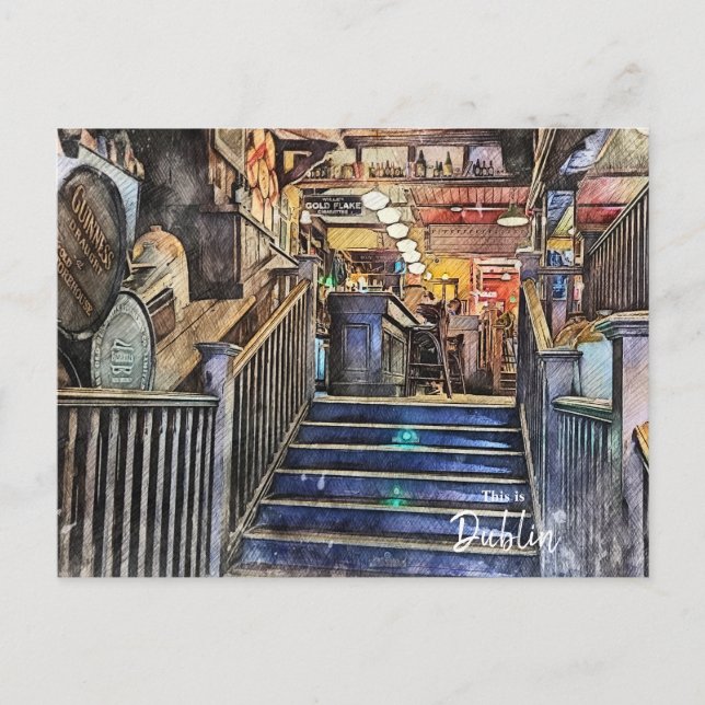 The Pubs of Dublin-Ireland Postkarte (Vorderseite)