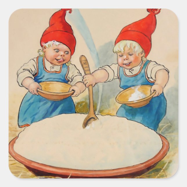 "The Pudding Bowl" von Jenny Nystrom Quadratischer Aufkleber (Vorderseite)