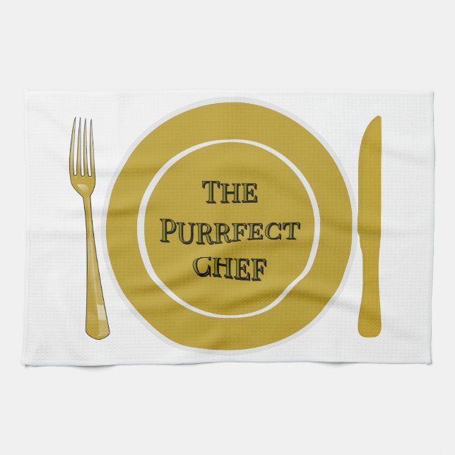 The Purrfect Chef- Funny Kitchen Towels Geschirrtuch (Horizontal)