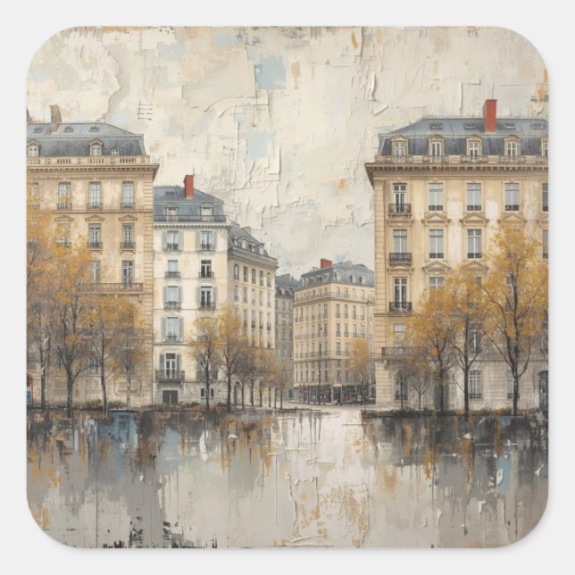 The Quarters Design 03 Quadratischer Aufkleber (Vorderseite)