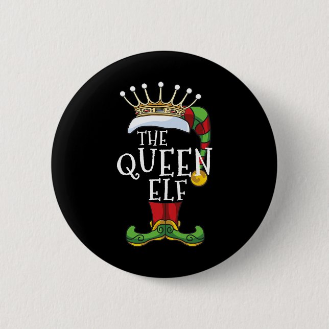 The Queen Elf Family Matching Christmas Group Fun Button (Vorderseite)