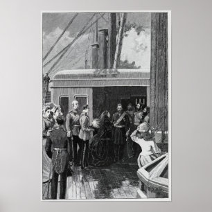 The Queen investing Abdul Aziz Poster