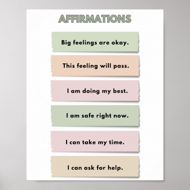 The Quiet Grove Calming Corner Affirmations Poster (Vorne)