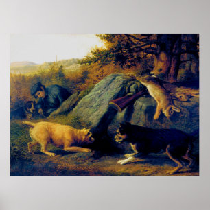 The Rabbit Hunters Thomas Hewes Hinckley 1850   Poster