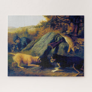 The Rabbit Hunters Thomas Hewes Hinckley 1850 Puzzle