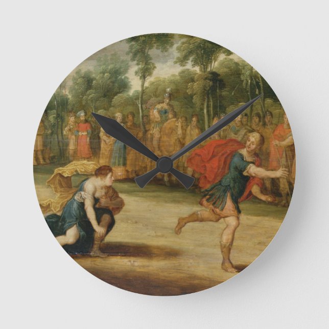 The Race of Atalanta and Hippomenes Runde Wanduhr (Vorderseite)