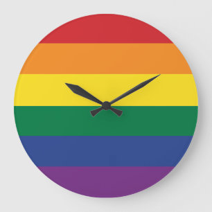 The Rainbow Flag Große Wanduhr