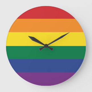 The Rainbow Flag Große Wanduhr