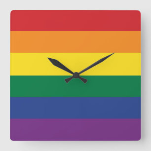 The Rainbow Flag Quadratische Wanduhr