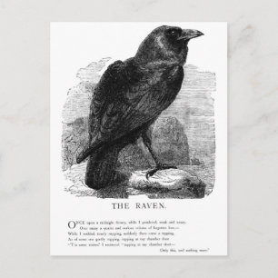 The Raven by Edgar Allen Poe Postkarte