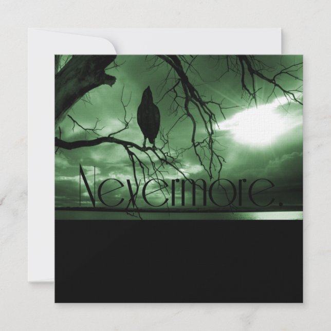 The Raven - Nevermore Sunams Tree - Green Einladung (Vorderseite)