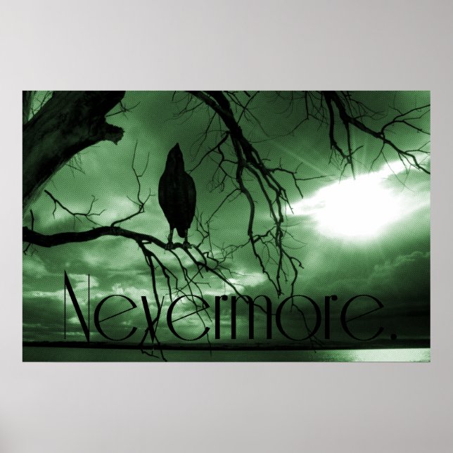 The Raven - Nevermore Sunams Tree - Green Poster (Vorne)