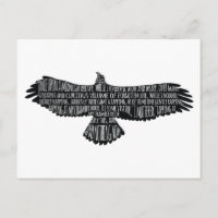 The Raven von Edgar Allan Poe Typografy Postcard