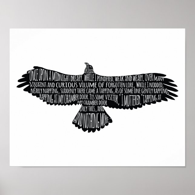 The Raven von Edgar Allan Poe Typografy Poster (Vorne)