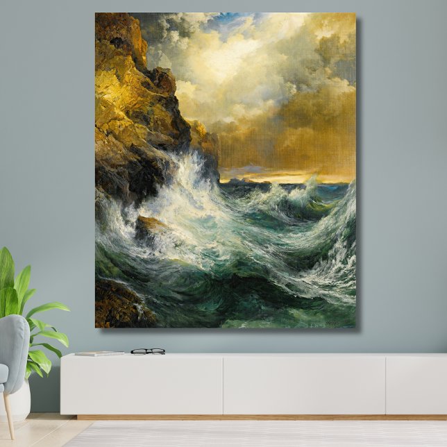 The Receding Wave by Moran, 1909 Leinwanddruck (Von Creator hochgeladen)