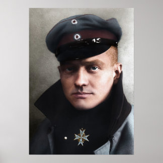 The Red Baron Manfred von Richthofen 1917 Colorize Poster