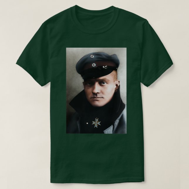 The Red Baron Manfred von Richthofen 1917 kolorier T-Shirt (Design vorne)