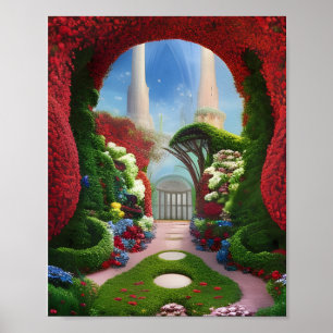 The Red Gardens Fantasy Digitale Kunst Poster