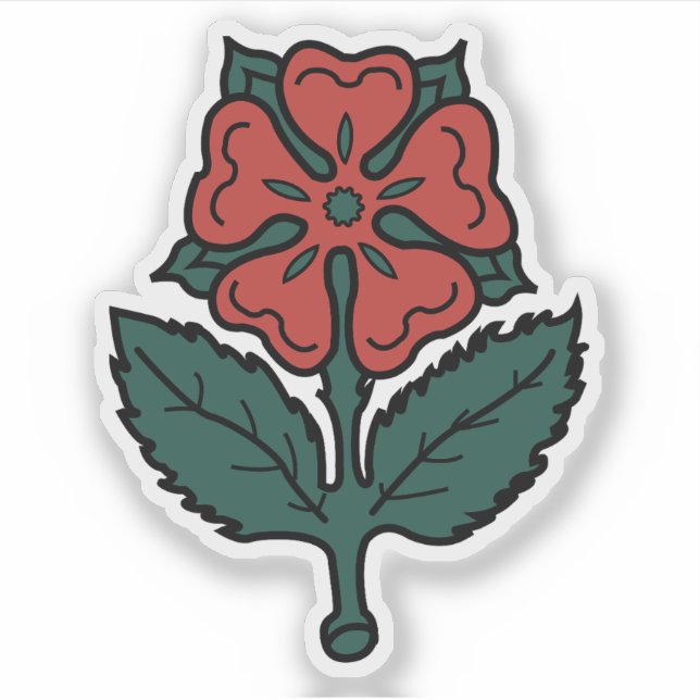 The Red Rose of Lancaster, Montreal flag, Canada Aufkleber (Vorderseite)