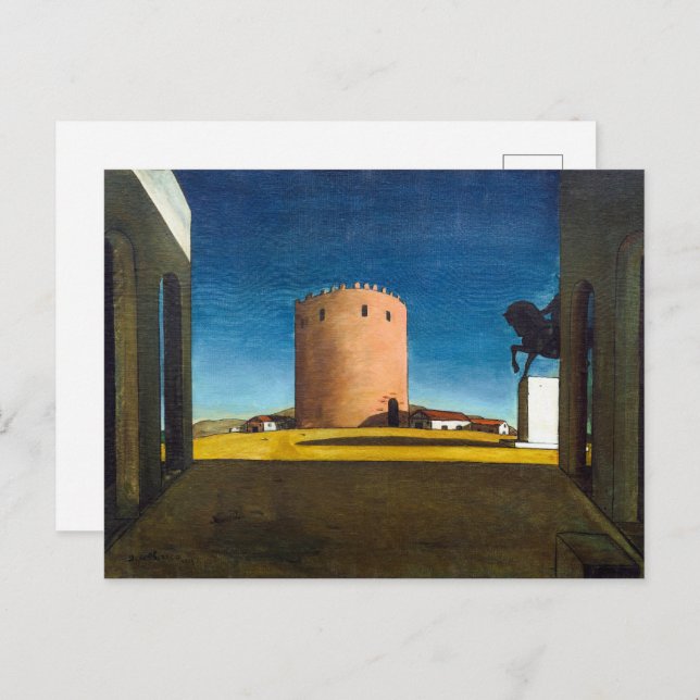 The Red Tower | Giorgio de Chirico |  Postkarte (Vorne/Hinten)