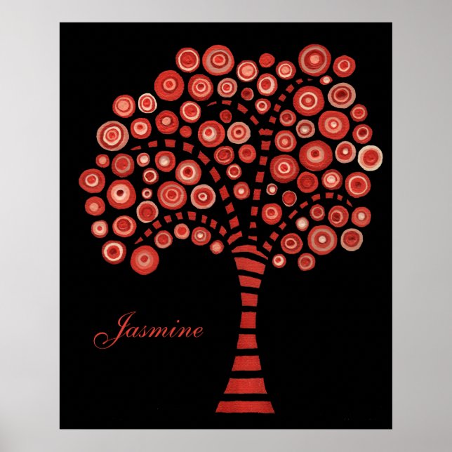 The Red Tree Name Wall Art Painting Leinwand Poste Poster (Vorne)
