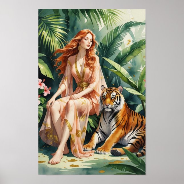 The Redhead Princess and her Tiger Poster (Vorne)