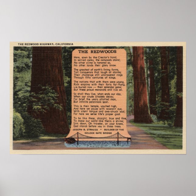 The Redwood Highway, Poem by Strauss Poster (Vorne)