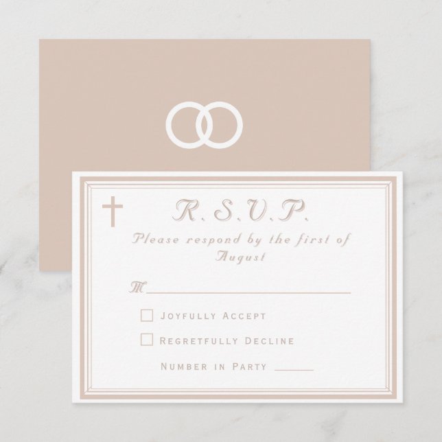 The Refined Catholic Wedding RSVP Karte (Vorne/Hinten)