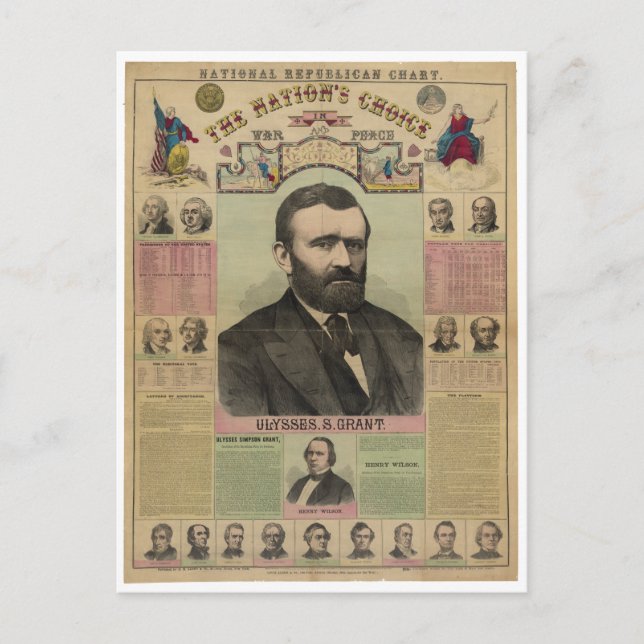 The Republican Chart Ulysses S. Grant by M.T. Boyd Postkarte (Vorderseite)