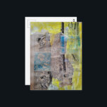 The Retro Working Men Mixed Media Collage Postkarte<br><div class="desc">A mixed media collage made and photographed by Angelandspot in the year 2026 with vintage images in black and white and blue and white from a wood working book from the 1950s era combined with some other papers and paints</div>