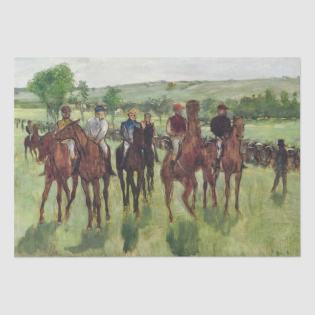 The Riders, von Edgar Degas, 1885 Pferde Jockeys Seidenpapier (Vorderseite)