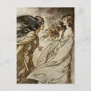 "The Ring - Flying it Away" von Arthur Rackham Postkarte
