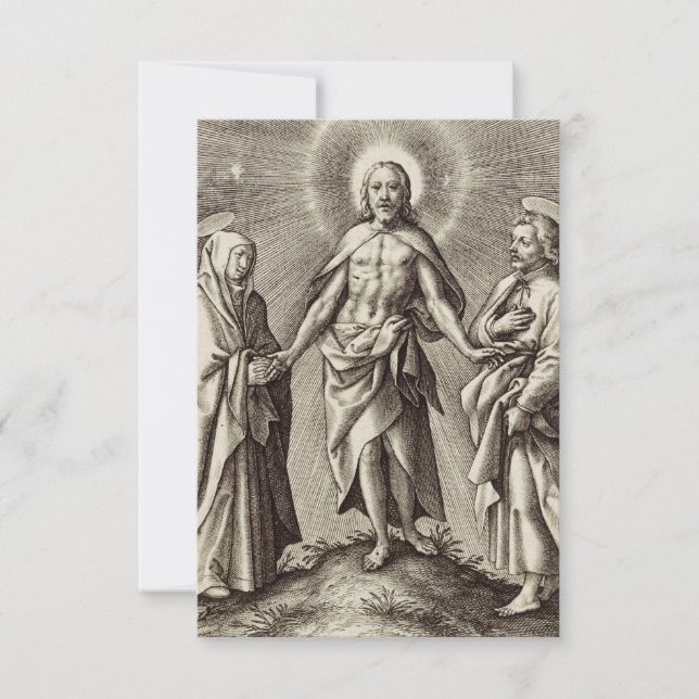 The Risen Christ on the Hill Holy Card Dankeskarte (Vorderseite)