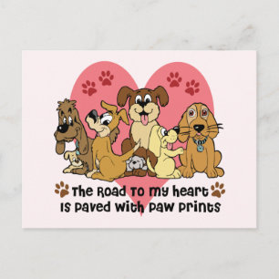 The Road to My Heart is Paved with Paw Prints Postkarte