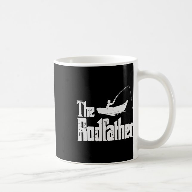 The Rodfather Fun Fishing Fathers Day Movie Pun Da Kaffeetasse (Rechts)
