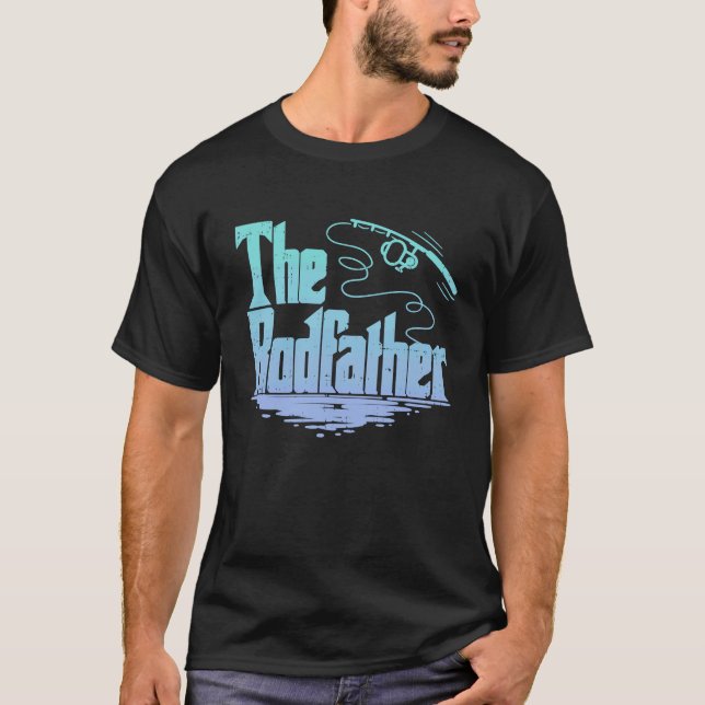 The Rodfather Funny Fishing Parody T-Shirt (Vorderseite)